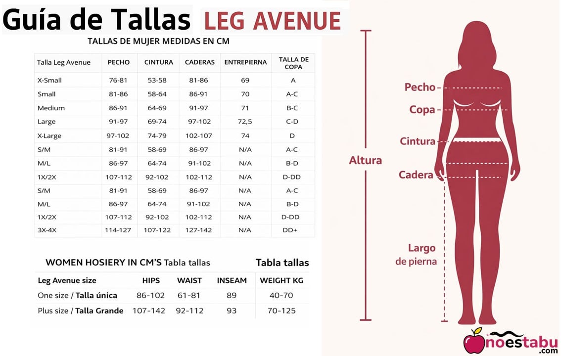 Guia de Tallas Leg Avenue
