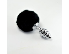 Plug Anal con Pompón Negro