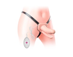 Arnés con Doble Pene Hueco y Vibración