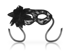 Masks Antifaz Con Encajes Y Flor Negro