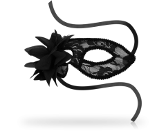 Antifaz Con Encajes Negro imagen 1