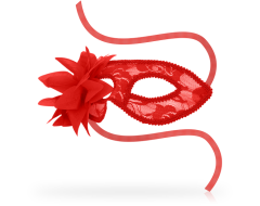 Antifaz Con Encajes Rojo imagen 1