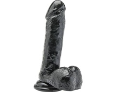 Dildo Negro con testículos de 18 cm