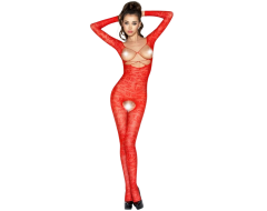 Bodystocking de Encaje con Aberturas Rojo imagen 1