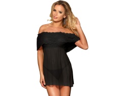 Vestido Corto + Tanga Negro Subblime imagen 1