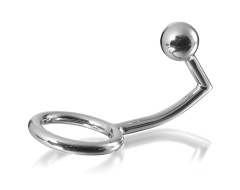 Cock Ring Metálico con Gancho anal
