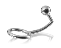Cock Ring Metálico con Gancho anal