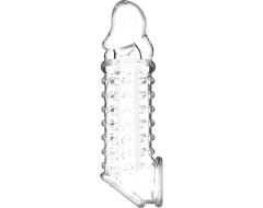 Funda de pene textura V11 TRANSPARENTE