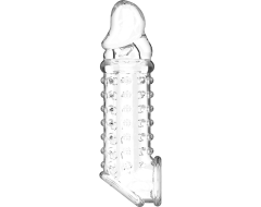 Funda de pene textura V11 TRANSPARENTE