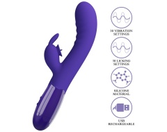 Doble Vibrador con Lamedor de Clítoris