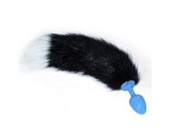 Plug Anal  Púrpura con Cola Blanco y Negro