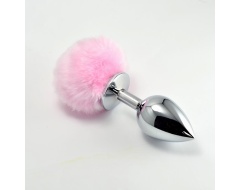 Pompón Anal de Metal Rosa Talla S