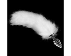 Cola Anal con Plug Espiral Blanco