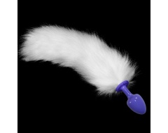 Plug Anal  Púrpura con Cola Blanco