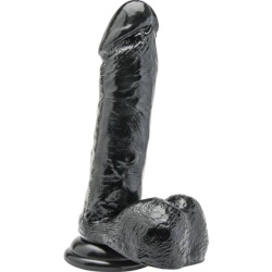 Dildo Negro con testículos de 18 cm