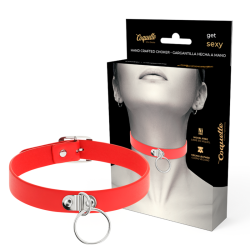 Collar Cuero Vegano Rojo Accesorio Woman Fetish imagen 1