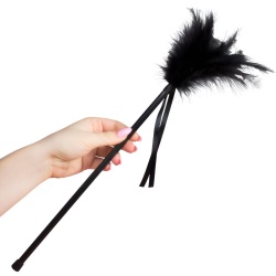 Pluma para caricias y cosquillas Negra