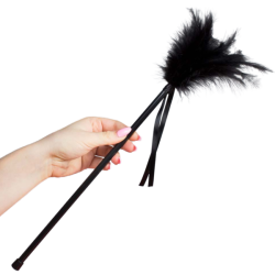 Pluma para caricias y cosquillas Negra