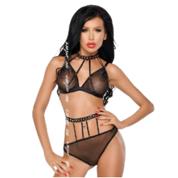 Conjunto Lencería Dotty Set Dos Piezas Negro