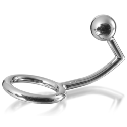Cock Ring Metálico con Gancho anal