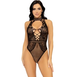 Body De Red Y Encajes Talla Única - Negro