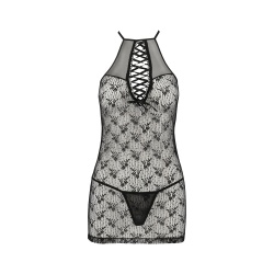 Azalia Chemise Negro Semitransparente