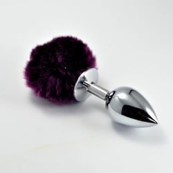 Pompón Anal de Metal Púrpura Talla L