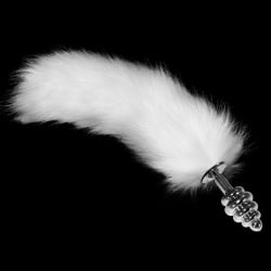 Cola Anal con Plug Espiral Blanco