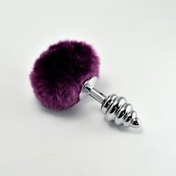 Plug con Pompón Púrpura