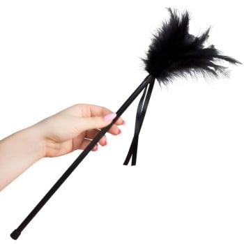 Pluma para caricias y cosquillas Negra