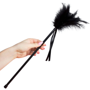 Pluma para caricias y cosquillas Negra