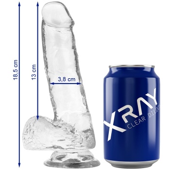 Consolador Transparente de 18.5CM X 3.8CM