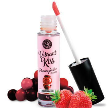 Gloss Efecto Vibrador y Sabor chicle de fresa
