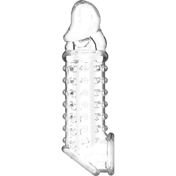 Funda de pene textura V11 TRANSPARENTE