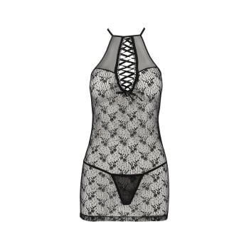 Azalia Chemise Negro Semitransparente