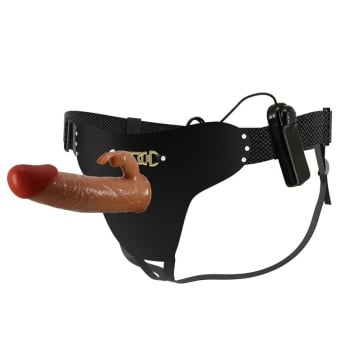 Marion Harness Briefs Universal Con Dildo Vibración 19 Cm Mulato