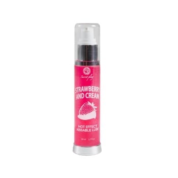 Lubricante y Aceite de Masaje Sabor Fresas con Nata