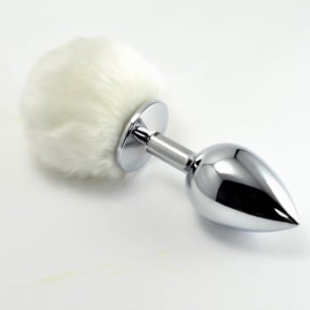 Plug Anal de Metal con Pompón