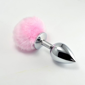 Pompón Anal de Metal Rosa Talla L