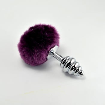 Plug con Pompón Púrpura