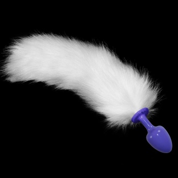 Plug Anal  Púrpura con Cola Blanco