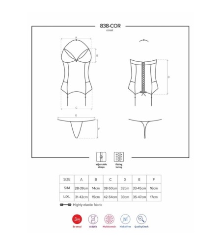  Corset rojo con Tanga Obsessive detalle 3