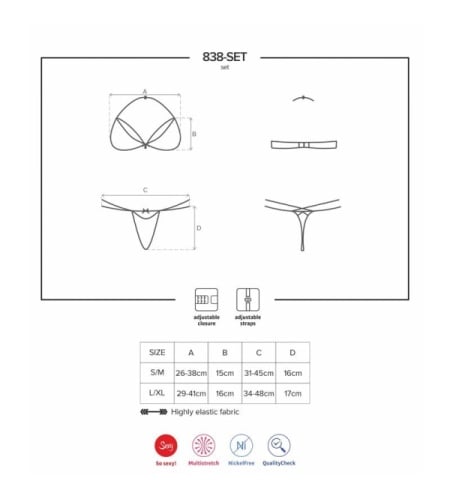 Conjunto Rojo de Sujetador y Tanga Obsessive detalle 3