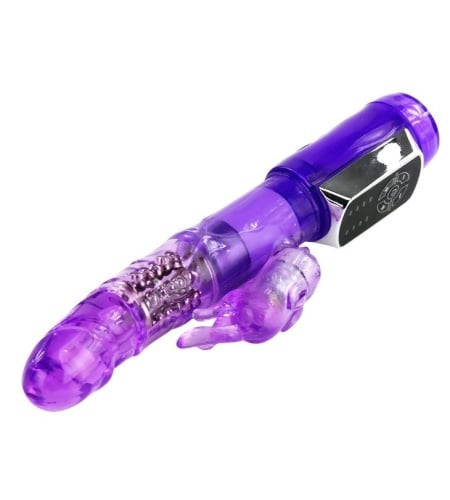 Vibrador rotador con estimulador de clítoris
