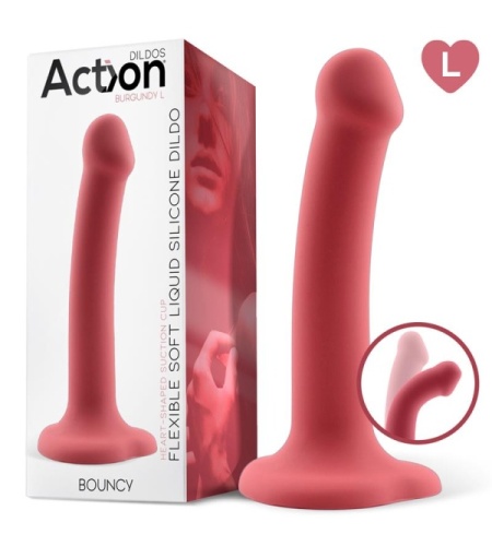 Consolador Flexible de silicona rojo 19cm