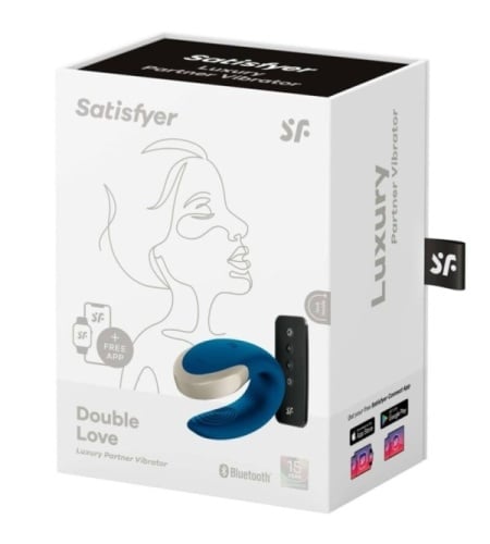 Satisfyer App Double Love Vibrador Parejas Luxury Azul