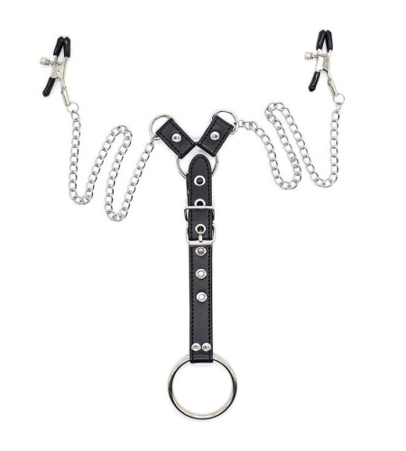 Tish - Pinzas Pezones Con Cadenas Y Anillo Pene