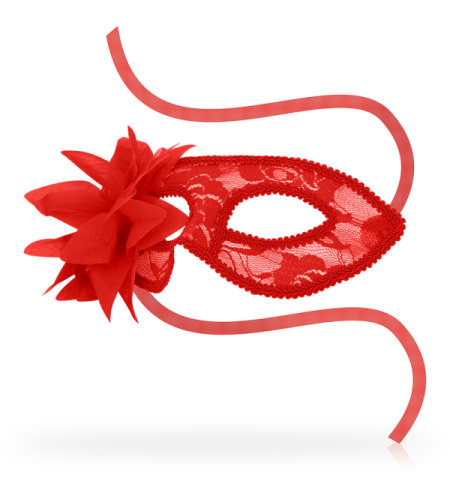 Antifaz Con Encajes Rojo