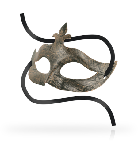 Antifaz Veneciano Flor de Lis Bronce