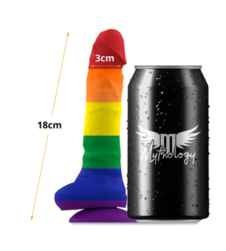 Pride Dildo con Colores del Arcoiris y  Ventosa 18 cm